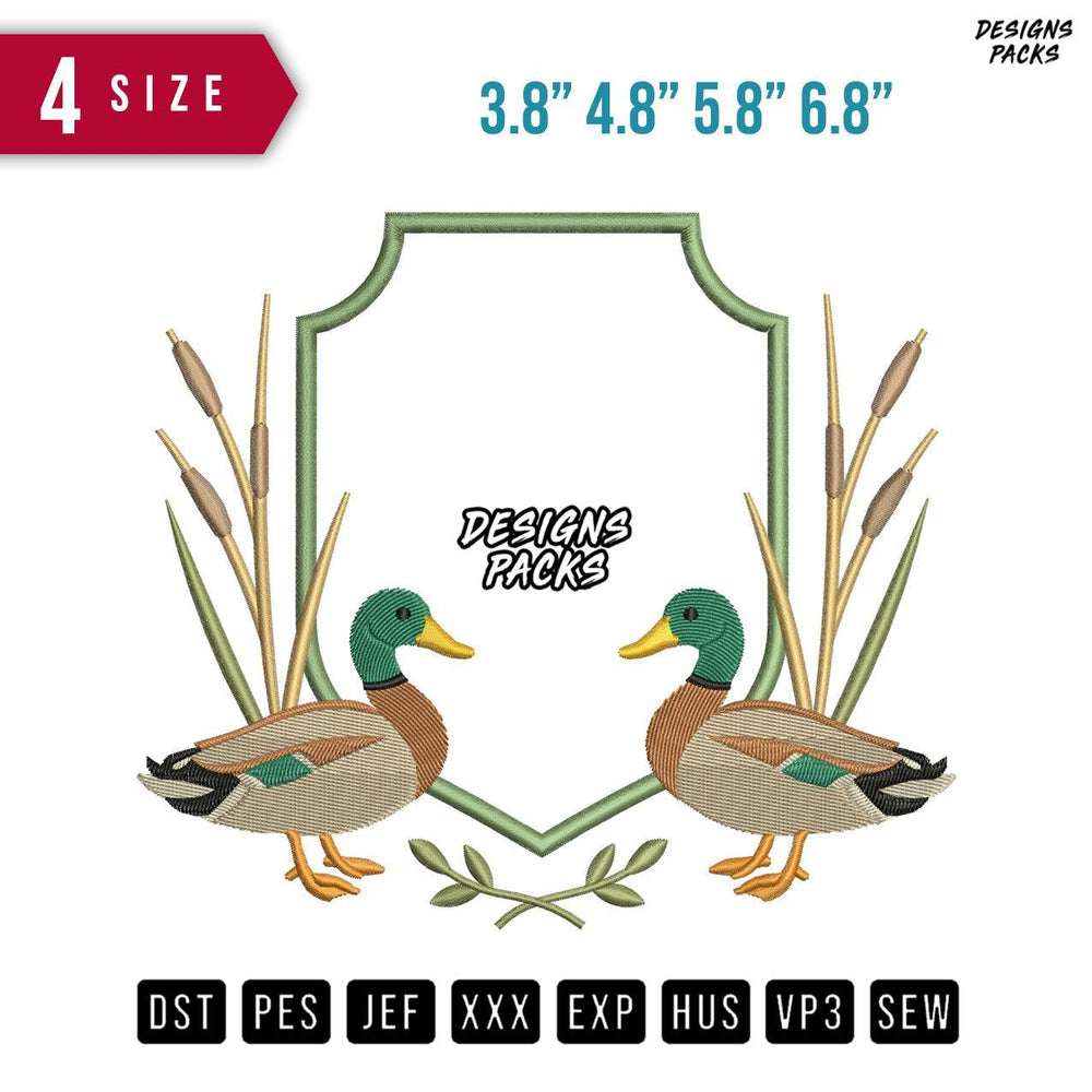 2 Duck Ribbon Embroidery Design