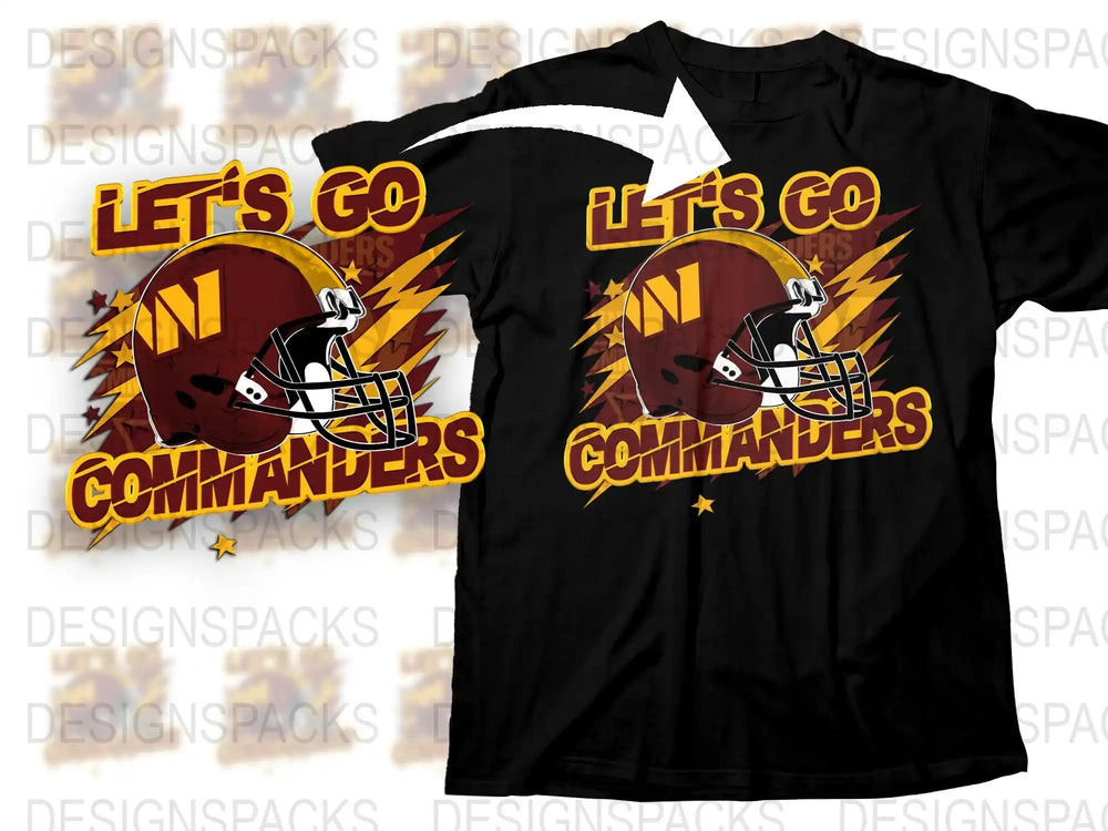 Washington Commanders T-Shirt, Football Team Graphic Tee, Sports Fan Apparel, Unisex Black Shirt