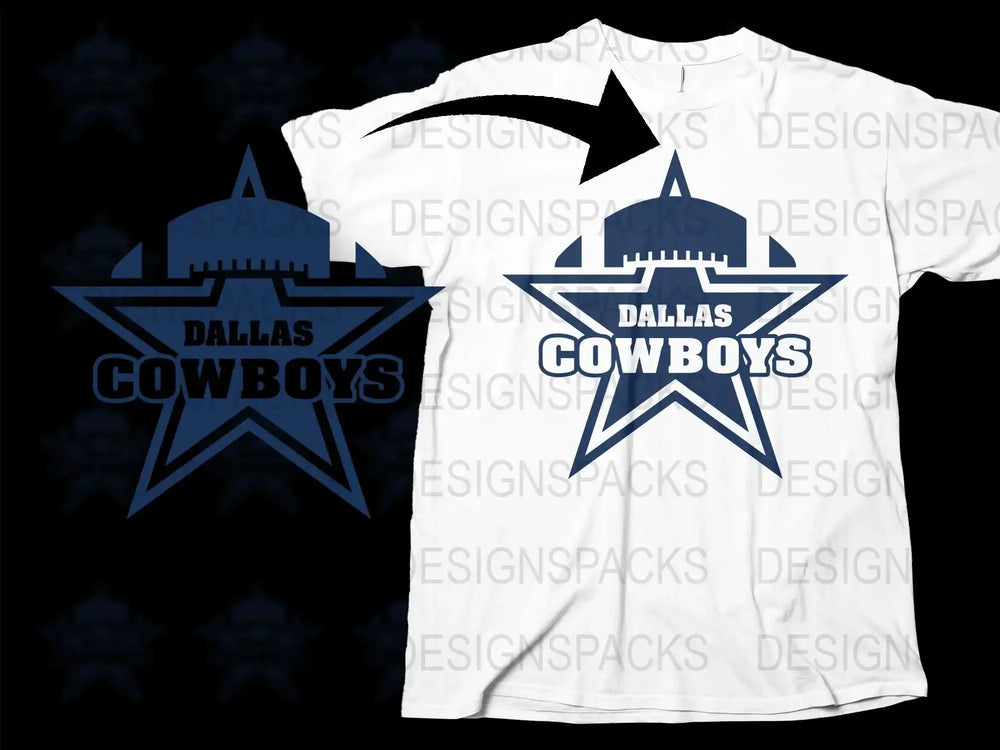 Dallas Cowboys Graphic T-Shirt, Star Logo, Sports Fan Apparel, Unisex White Tee