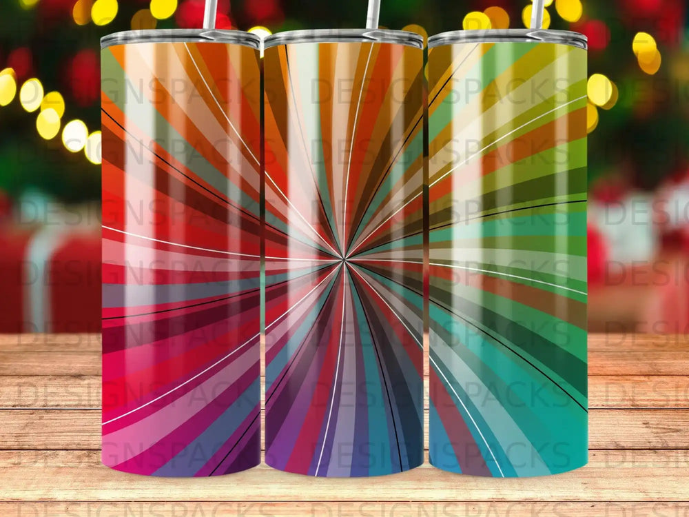 Vibrant radial stripe colorful burst pattern tumbler