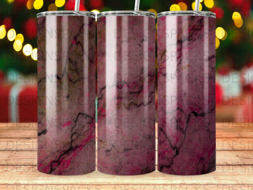 Pink and black marbled tumbler with subtle watermark overlay.