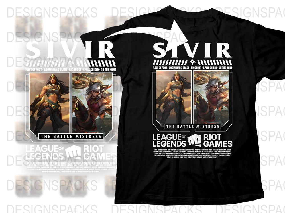 League of Legends Sivir T-Shirt, Battle Mistress Graphic Tee, Gamer Apparel, Riot Games Licensed Merchandise
