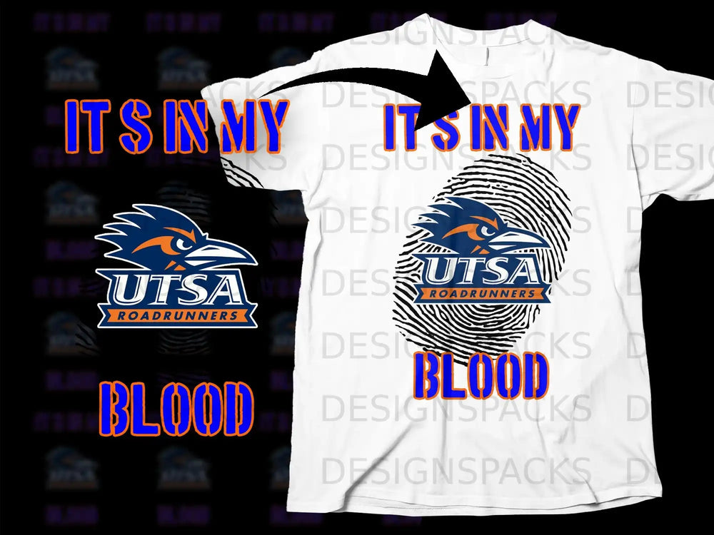 UTSA Roadrunners It's In My Blood Fingerprint Shirt