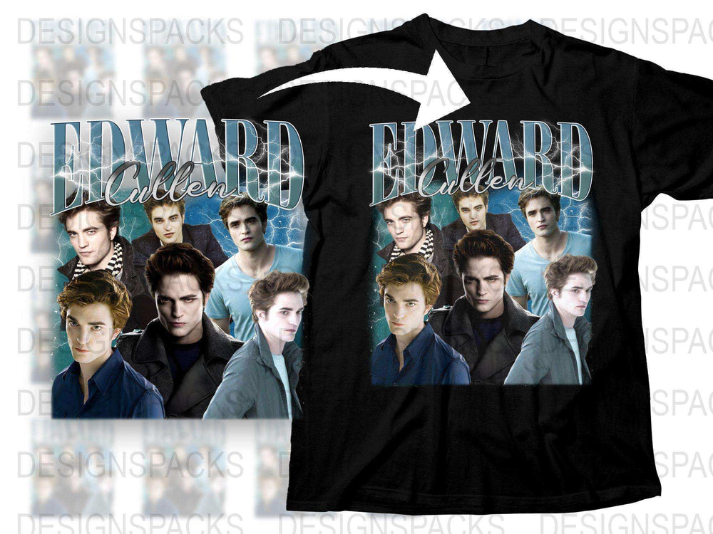 Edward Cullen Graphic T-Shirt, Twilight Saga Inspired, Movie Character Tee, Fan Gift, Vampire Fantasy Shirt, Pop Culture Apparel