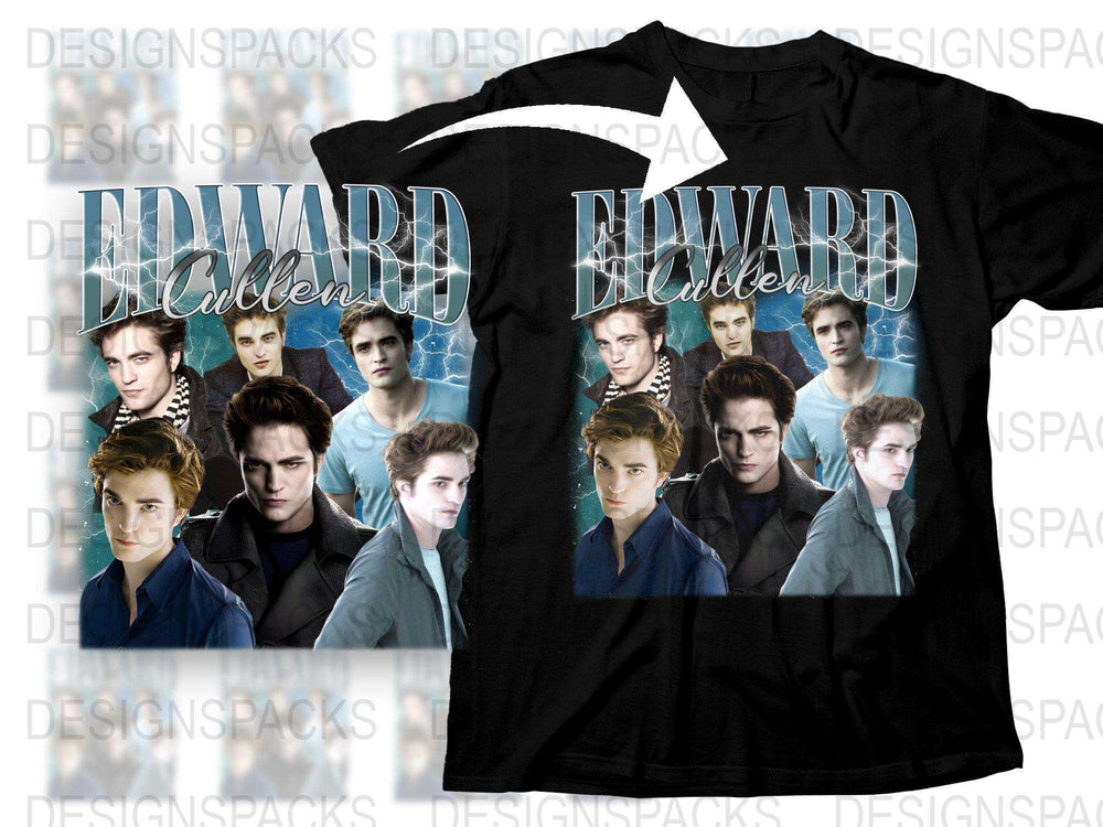Edward Cullen Graphic T-Shirt, Twilight Saga Inspired, Movie Character Tee, Fan Gift, Vampire Fantasy Shirt, Pop Culture Apparel