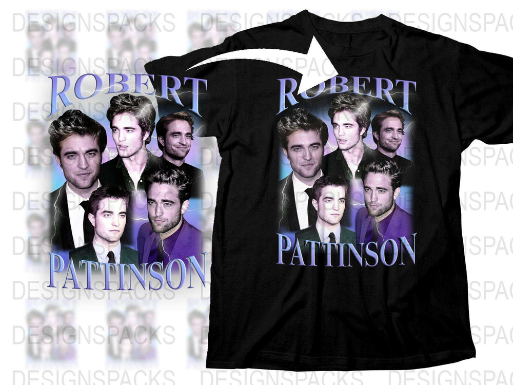 Robert Pattinson Photo Collage T-Shirt, Celebrity Fan Tee, Twilight Actor Shirt, Movie Star Gift, Unique Graphic Tee, Unisex Clothing