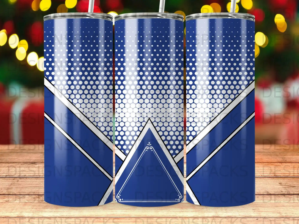 Blue geometric pattern white dots triangle frame product type