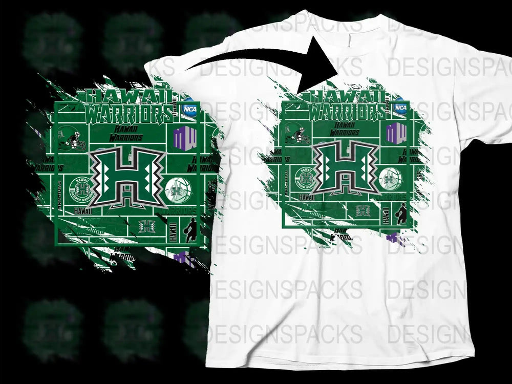 Hawaii Warriors Graphic T-Shirt, NCAA Fan Apparel, College Football Tees, Sports Casual Wear