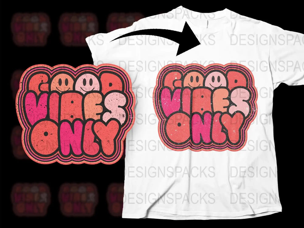 Good Vibes Only Retro Graphic T-Shirt, Vintage Style Tee, Unisex Casual Streetwear, Bold Red Text Print