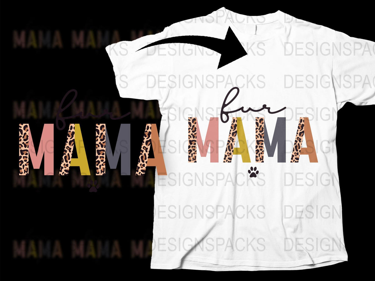 Mama Bear T-Shirt, Cute Leopard Print, Mother's Day Gift, Graphic Tee for Women, Casual Mom Shirt