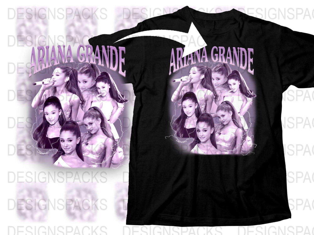 Ariana Grande Inspired T-Shirt, Pop Music Fan Merch, Multiple Poses Print, Women's Fashion Tee