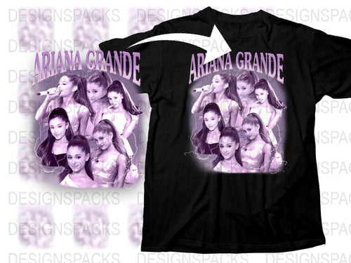 Ariana Grande Inspired T-Shirt, Pop Music Fan Merch, Multiple Poses Print, Women's Fashion Tee