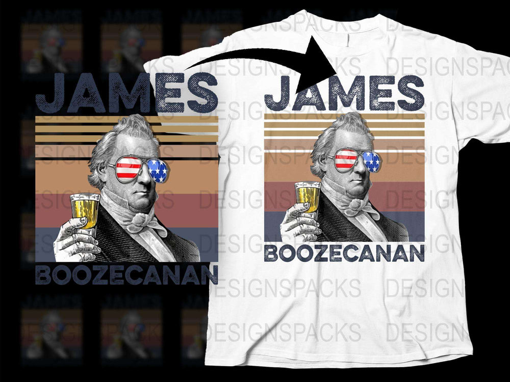 Patriotic President T-Shirt, Funny Presidential Meme Tee, USA Flag Sunglasses, Booze Lover Gift