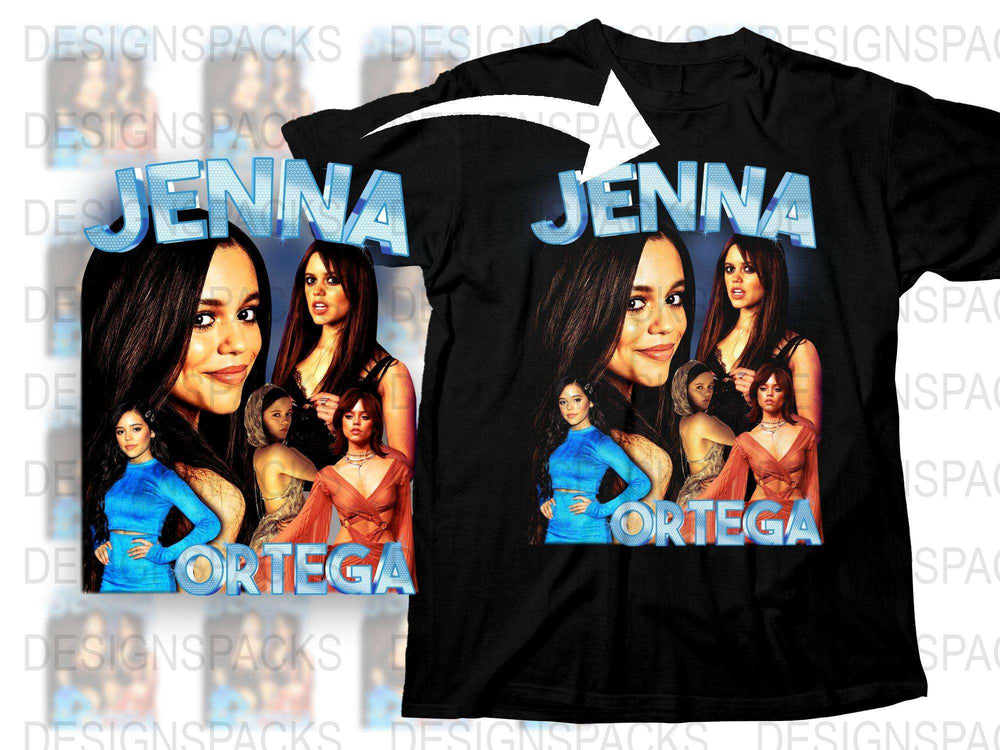 Jenna Ortega Inspired Graphic T-Shirt, Women's Fashion Tee, Celebrity Photo Collage, Stylish Top