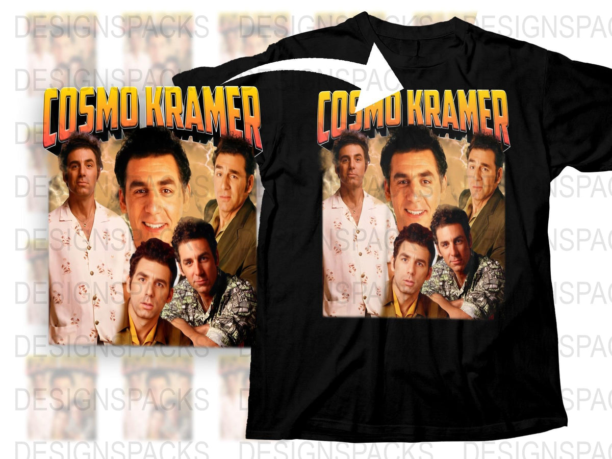 Vintage Inspired Cosmo Kramer Graphic T-Shirt, Retro 90s TV Show Tee, Unisex Fashion Clothing