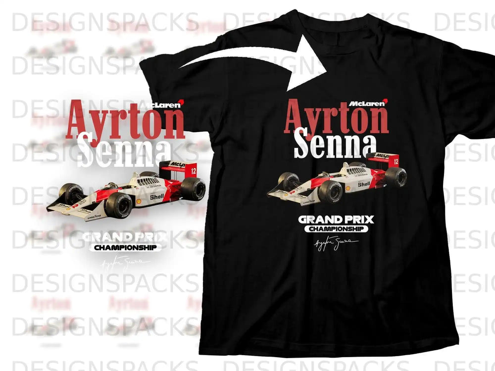 McLaren Ayrton Senna 1988 Grand Prix Championship graphic t-shirt.