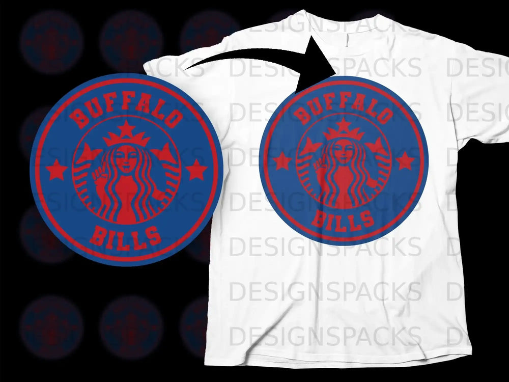 Buffalo Bills Circular Design Graphic T-Shirt