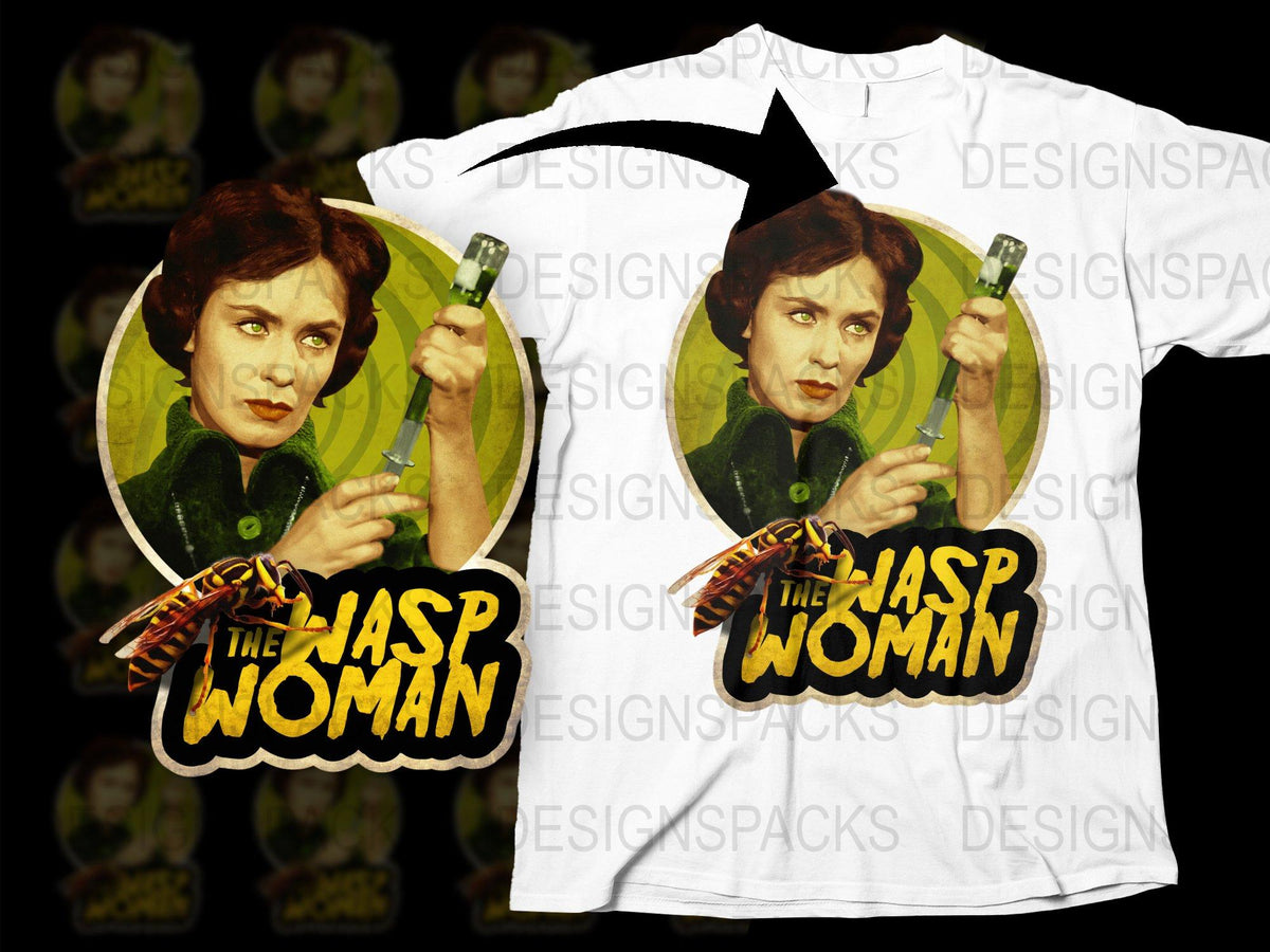 Vintage Horror Movie T-Shirt, The Wasp Woman Graphic Tee, Classic Film Merch, Retro Style Shirt