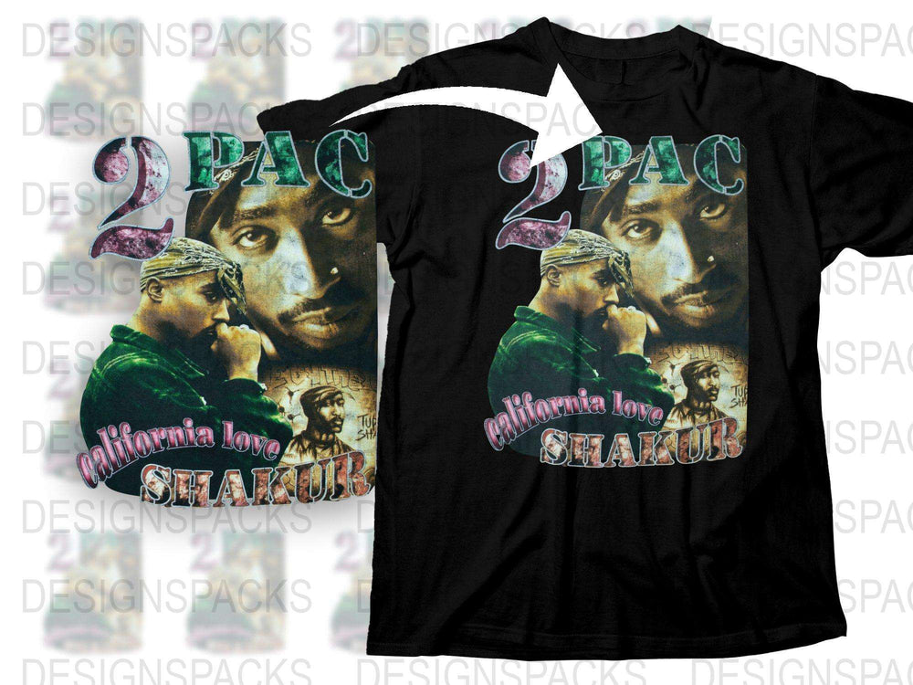 2Pac Shakur California Love Graphic T-Shirt, Vintage Hip Hop Tee, Retro Rap Music Fan Apparel, Unisex Black Top