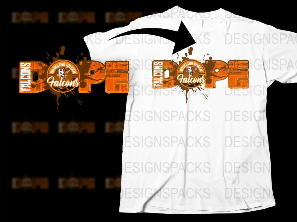 Retro Falcons Graphic T-Shirt, Vintage Orange Splash Design, Unisex Fashion Tee, Urban Streetwear, Casual Cotton Shirt