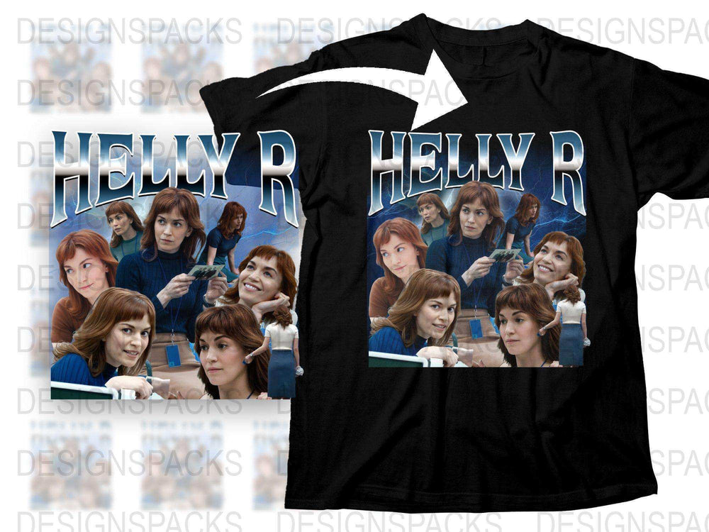 Retro Helly R Fan Art T-Shirt, Vintage Style Multiple Poses Graphic Tee, Unique Collector's Item, Gift Idea