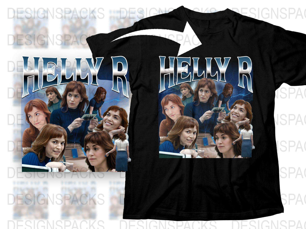 Retro Helly R Fan Art T-Shirt, Vintage Style Multiple Poses Graphic Tee, Unique Collector's Item, Gift Idea