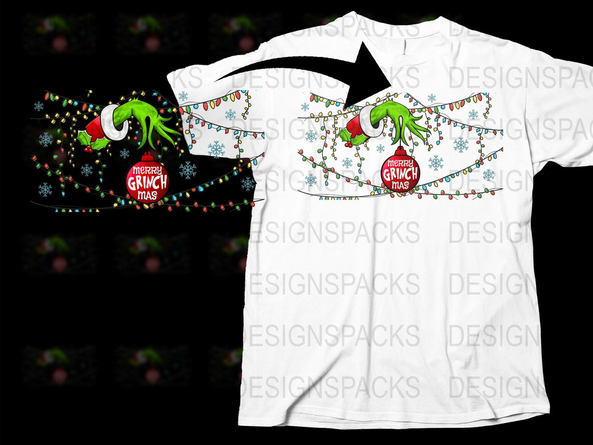 Merry Grinchmas T-Shirt, Festive Holiday Tee, Funny Christmas Grinch Design, Unisex Adult Clothing