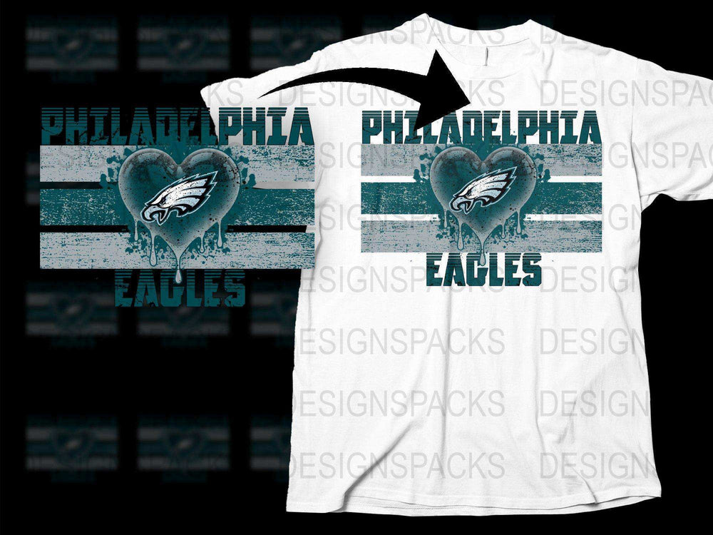 Philadelphia Eagles T-Shirt Vintage Distressed Logo Graphic Tee Sports Fan Apparel White Cotton Shirt
