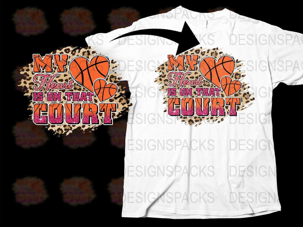 Basketball Heart Graphic T-Shirt, Sports Fan Tee, Women's Casual Wear, Stylish Athletic Shirt
