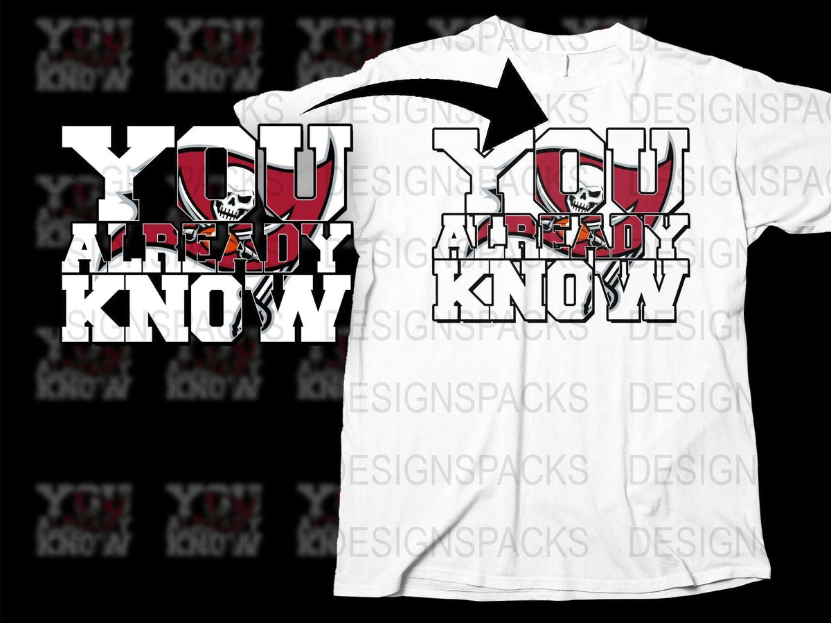 'You Already Know' Skull Graphic T-Shirt, Bold White Tee with Red Print, Urban Streetwear Style, Unisex Fashion Shirt