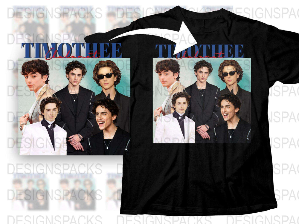 Timothee Chalamet Photo Collage T-Shirt, Fan Merchandise, Actor Graphic Tee, Casual Fashion Wear