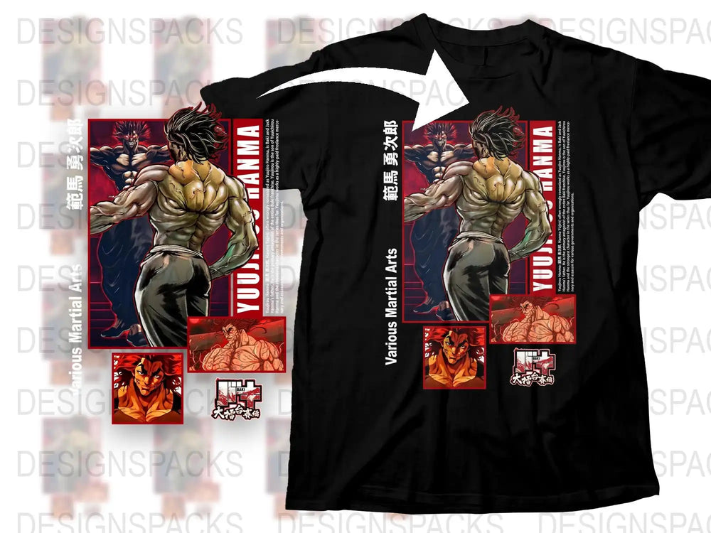 Anime Inspired Martial Arts Graphic T-Shirt, Cool Fighter Design Tee, Japanese Style Streetwear, Men's Fashion Shirt