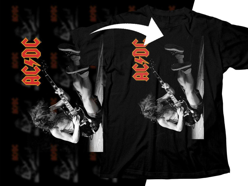 Vintage AC/DC Concert Poster Rock Png Halftone Digital Download