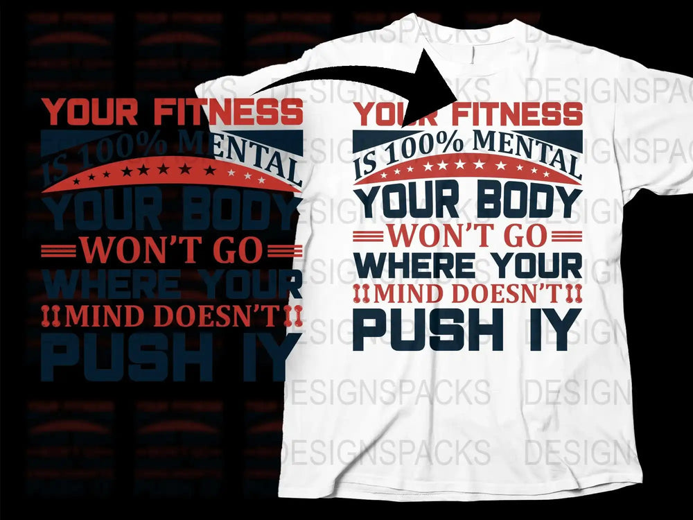 Inspirational Fitness T-Shirt, '100% Mental' Motivational Quote, Gym Workout Tee, Black and White Design, Unisex Sizes Available