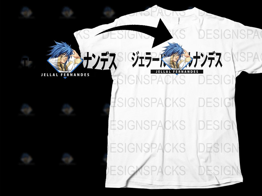 Anime Character Jellal Fernandes Graphic T-Shirt, Unisex Manga Tee, Casual Cosplay Apparel