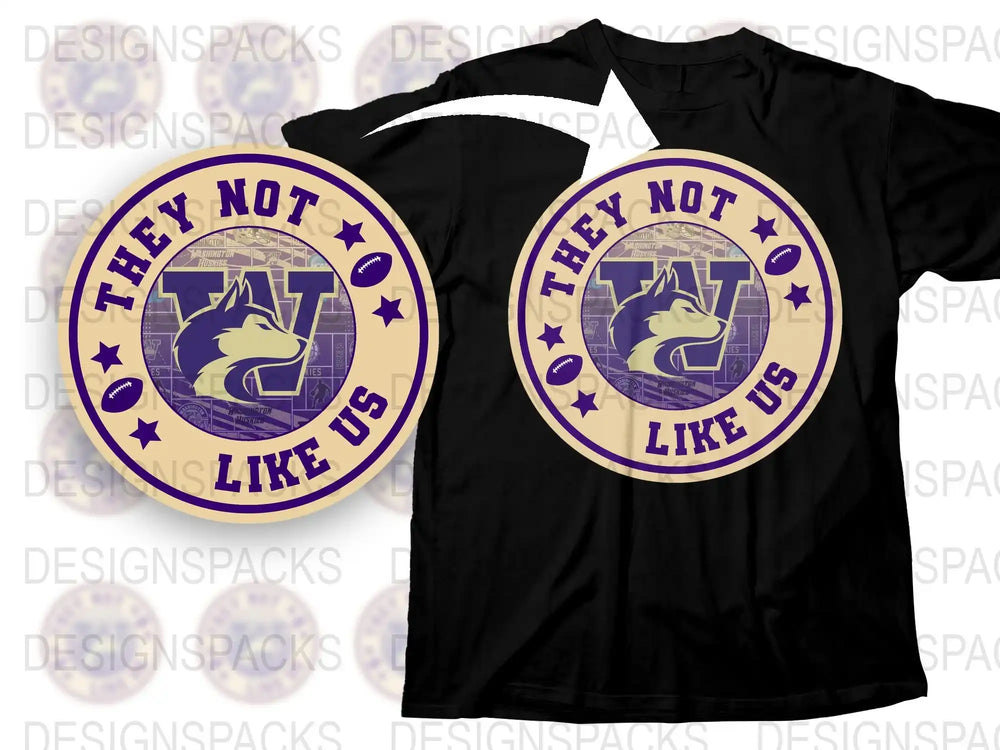 Vintage Wolf Graphic T-Shirt, Retro Purple and Gold 'They Not Like Us' Tee, Unisex Streetwear Style Top