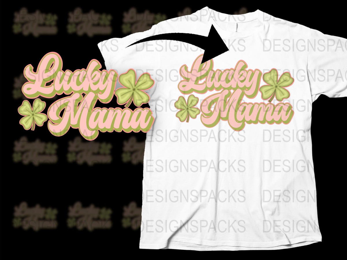 Lucky Mama T-Shirt, Floral Shamrock Design, Saint Patrick's Day Apparel, Women's Spring Fashion Tee