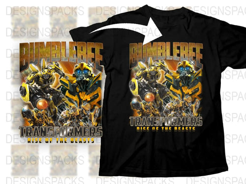 Bumblebee T-Shirt Transformers Rise of the Beasts Movie Graphic Tee Unisex Cotton Shirt