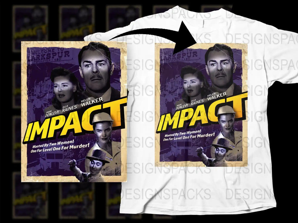 Vintage Impact Movie Poster T-Shirt, Classic Film Graphic Tee, Retro Hollywood Fashion, Unisex Cotton Shirt