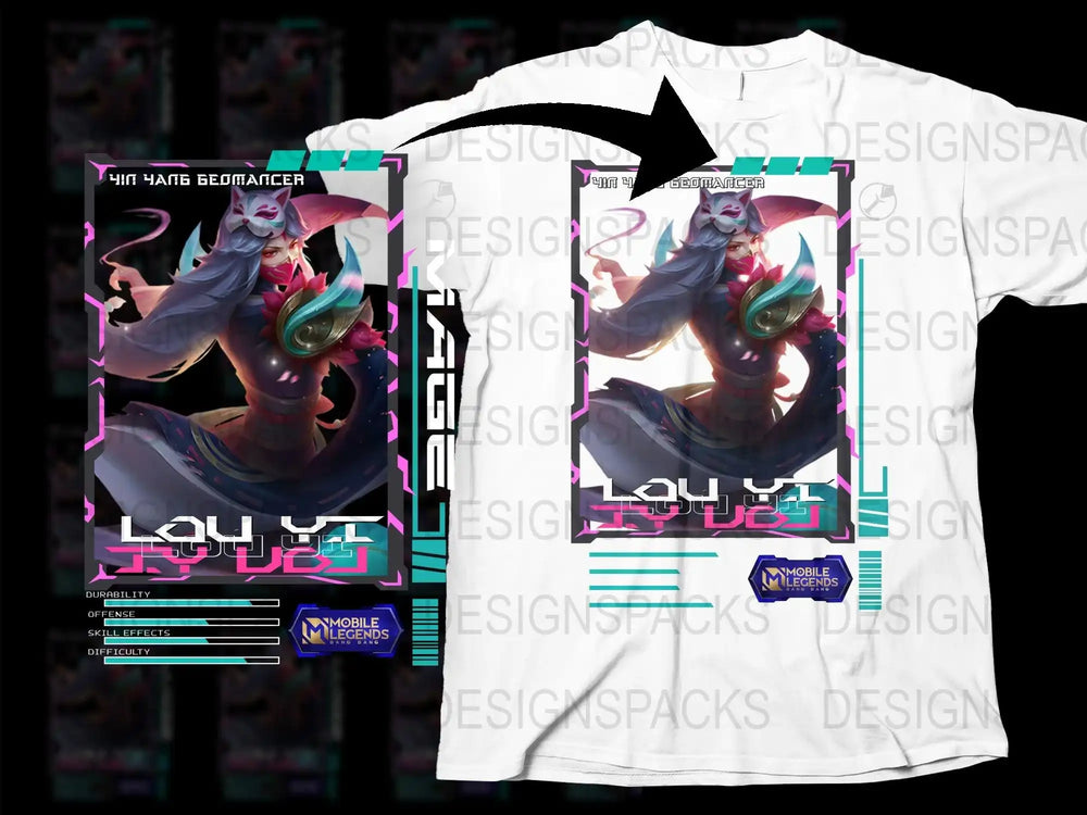 Mobile Legends Yu Zhong T-Shirt, Retro Neon Graphic Tee, Men's Gaming Shirt, Unique Gamer Apparel, Cool Gift Idea