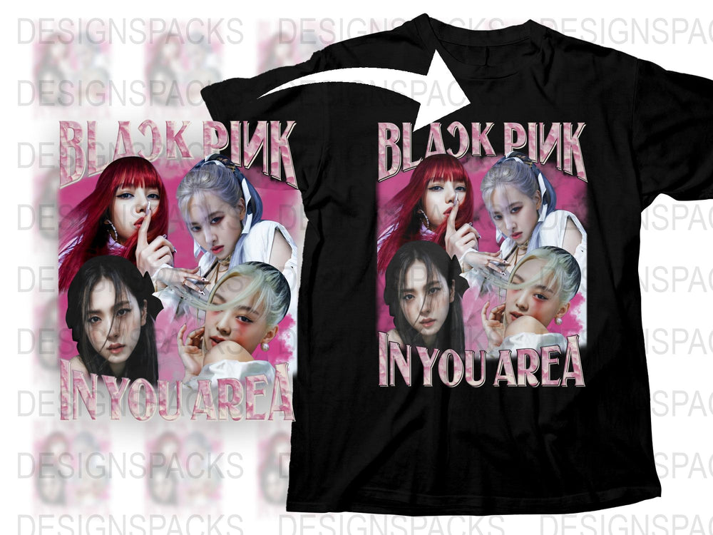 Black Pink Inspired Graphic T-Shirt, K-Pop Music Band Tee, Fans Merchandise, Stylish Casual Top