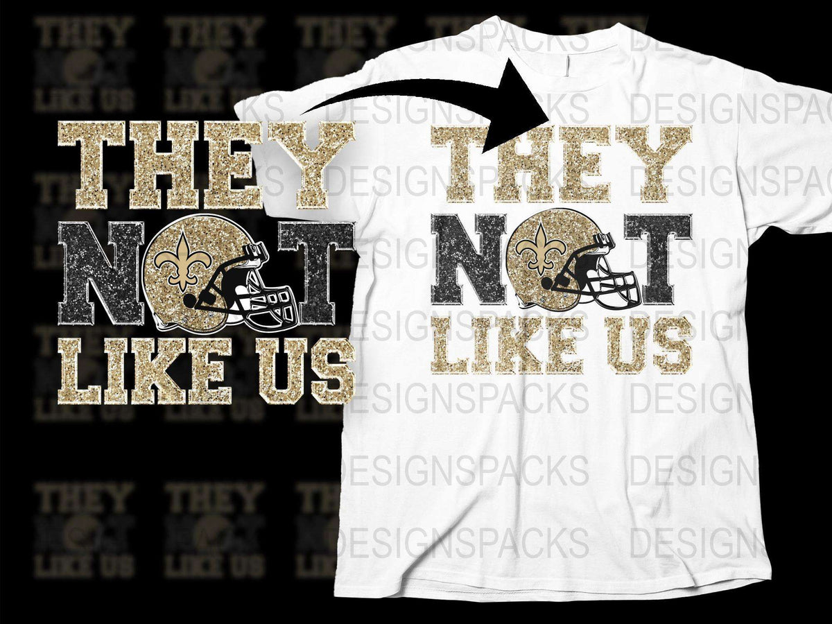 They Not Like Us T-Shirt, Gold and Black Football Fan Shirt, Sports Team Graphic Tee, Unisex Game Day Apparel