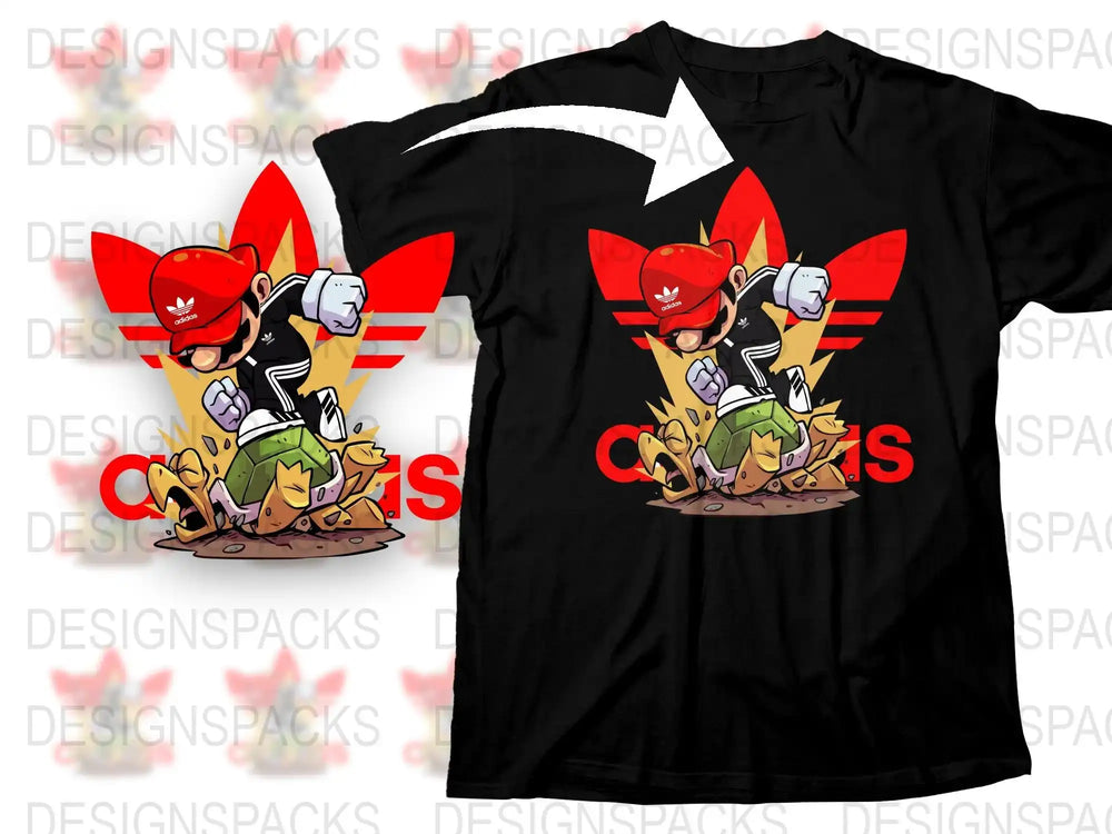 Cartoon Red Hat Plumber Hero T-Shirt, Funny Video Game Parody Tee, Unique Gift for Gamers