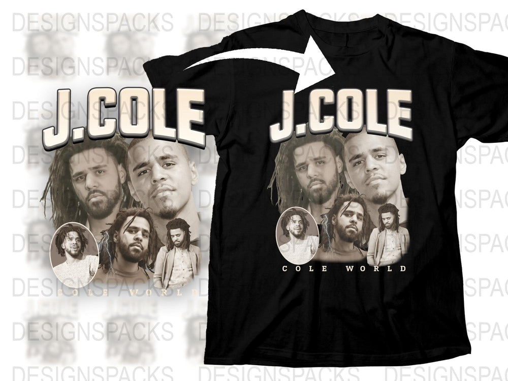 J Cole T-Shirt Cole World Hip Hop Music Fan Merchandise Black Tee Unisex Fashion Top