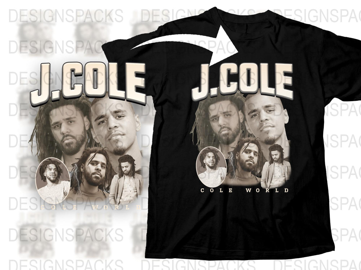 J Cole T-Shirt Cole World Hip Hop Music Fan Merchandise Black Tee Unisex Fashion Top