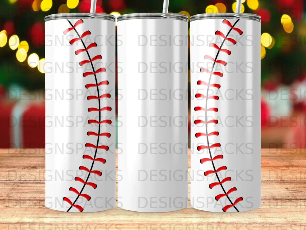 White Tumbler Baseball Stitch Design Red Laces product type