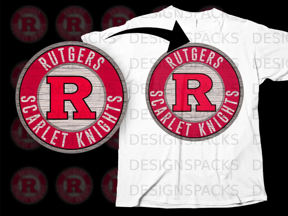 Rutgers Scarlet Knights R Logo Design T-shirt