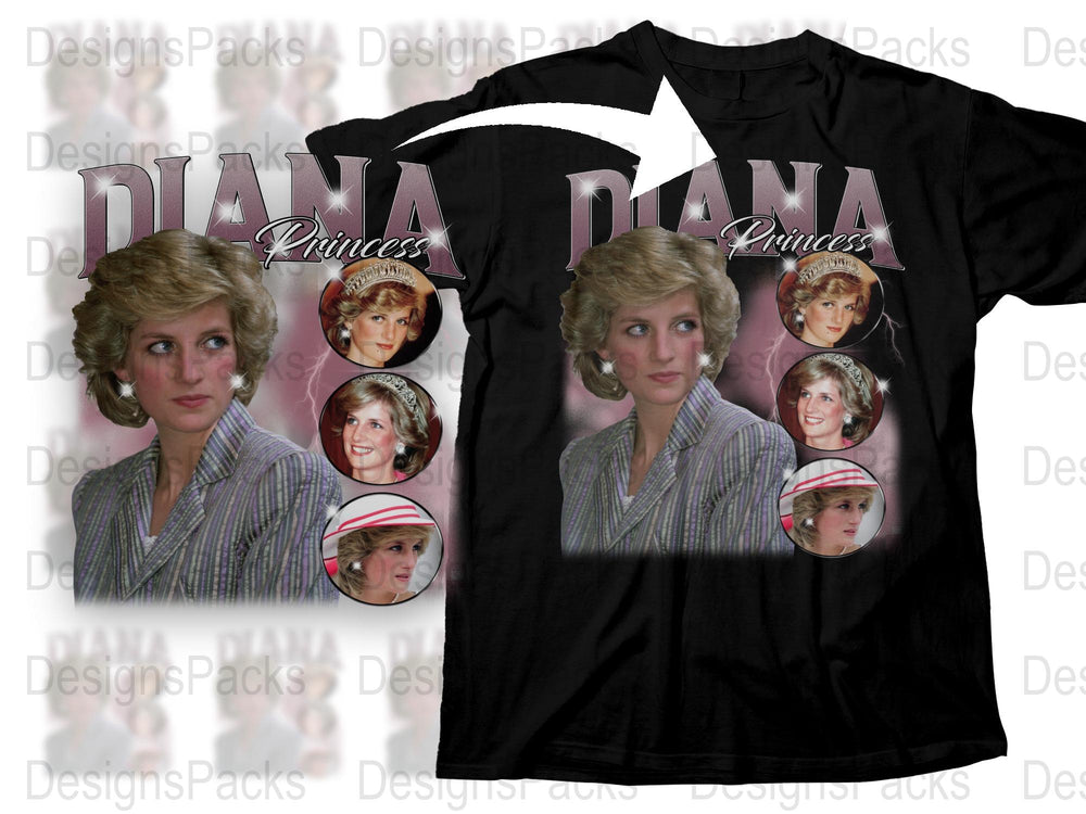 Vintage Diana Princess Graphic T-Shirt, Retro Royal Family Tee, 80s Style Fashion Top, Casual Streetwear, Unique Gift Idea