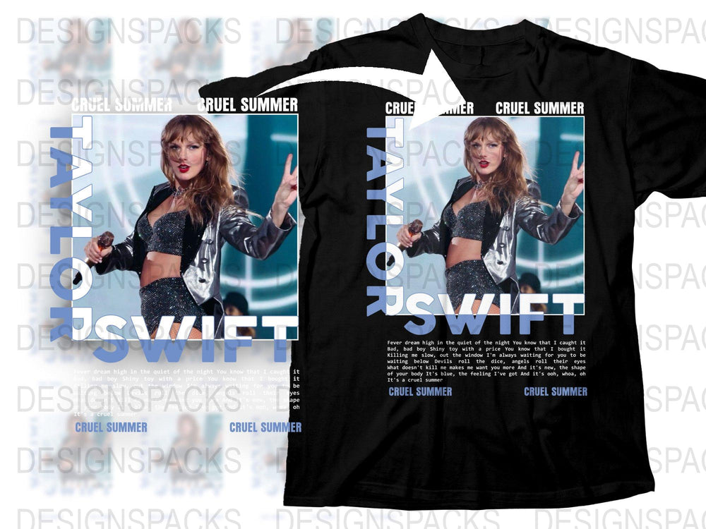Taylor Swift Cruel Summer Black T-Shirt, Graphic Tee, Pop Music Merch, Concert Shirt, Fan Gift, Unisex Clothing