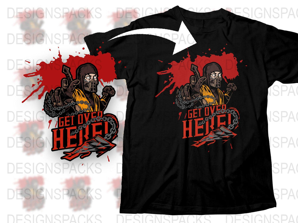 Viking Warrior Graphic T-Shirt, Bold Red Splash Design, 'I Get Over It' Hero Tee, Casual Streetwear